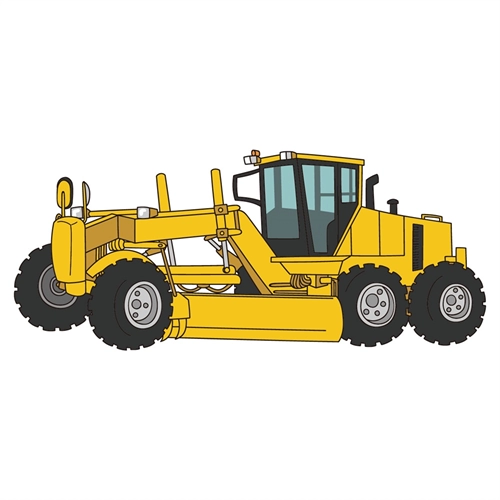 Construction Theme Motor Grader Machine Transparent Sticker